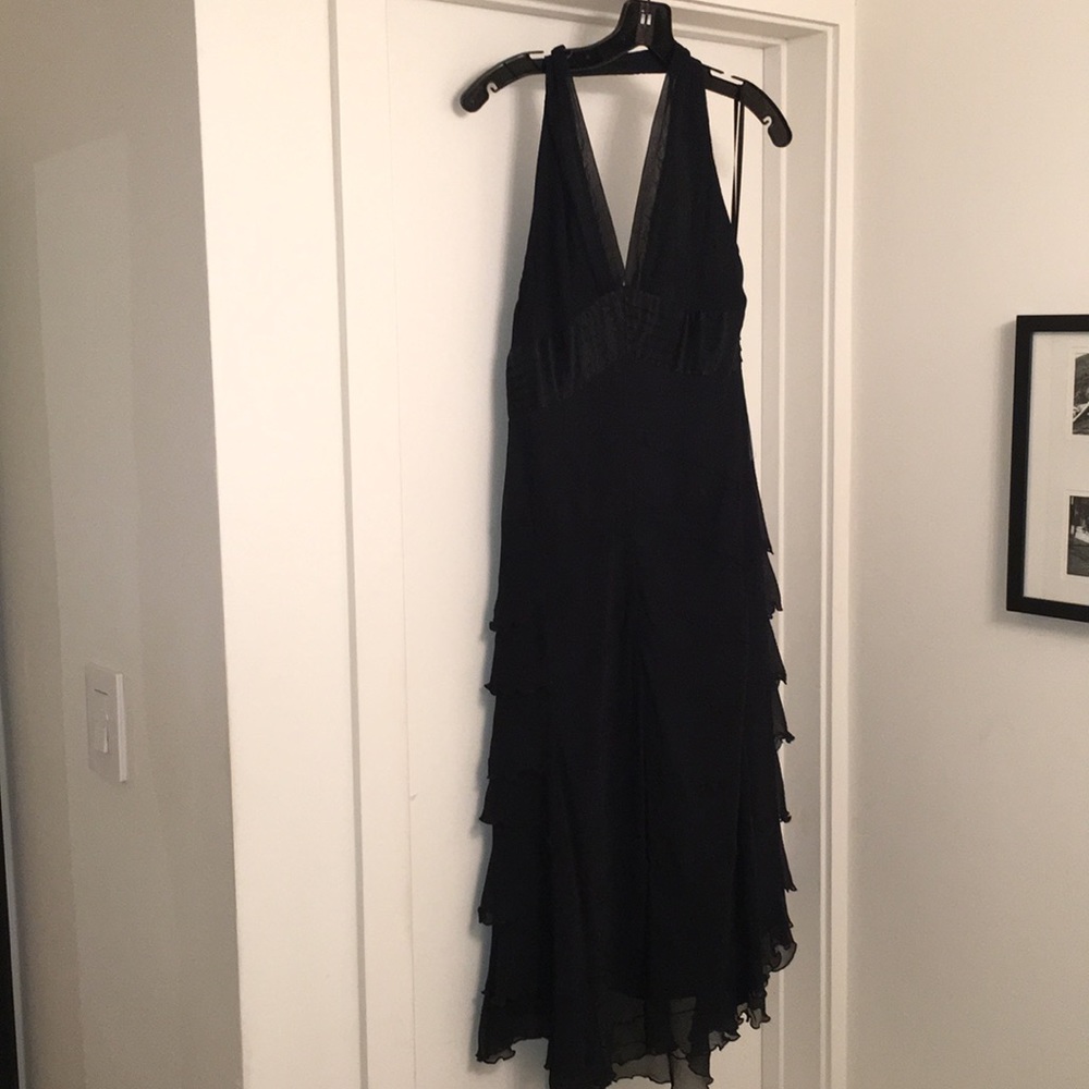 MaxAzria Collection - Black Silk Halter Dress